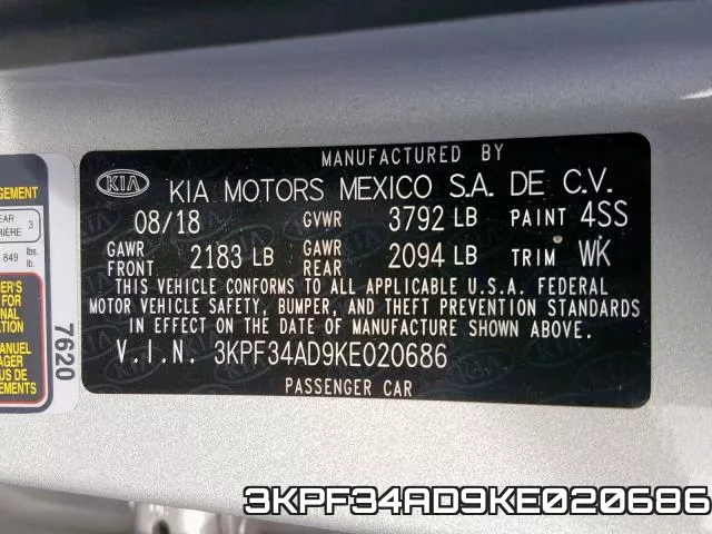 3KPF34AD9KE020686 фото 2