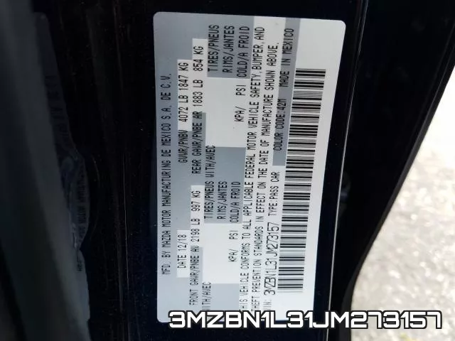 3MZBN1L31JM273157 фото 2