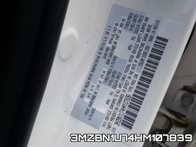 3MZBN1U74HM107839 фото 2