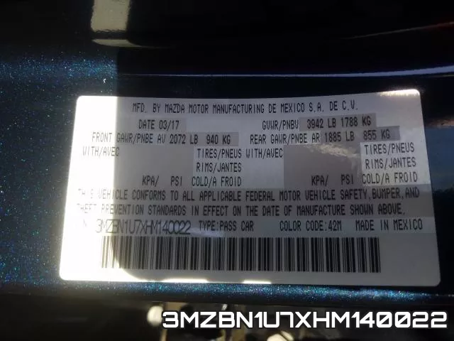 3MZBN1U7XHM140022 фото 2