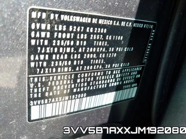 3VV5B7AXXJM192080 фото 2