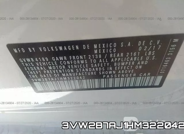 3VW2B7AJ1HM322042 фото 10