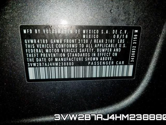 3VW2B7AJ4HM238880 фото 2