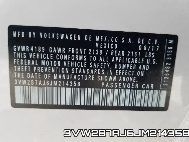 3VW2B7AJ6JM214358 фото 2