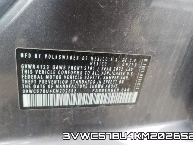 3VWC57BU4KM202652 фото 2