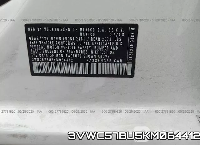 3VWC57BU5KM064412 фото 10