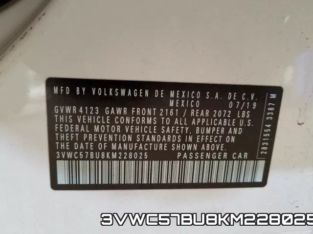 3VWC57BU8KM228025 фото 2