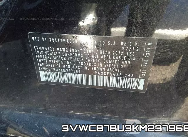 3VWCB7BU3KM237966 фото 10