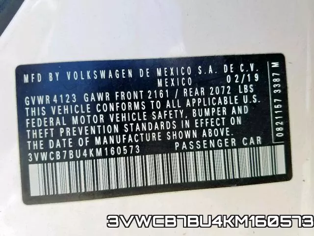 3VWCB7BU4KM160573 фото 2