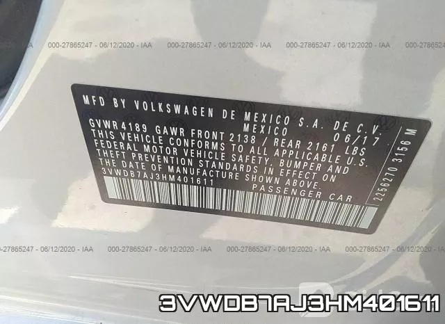 3VWDB7AJ3HM401611 фото 10