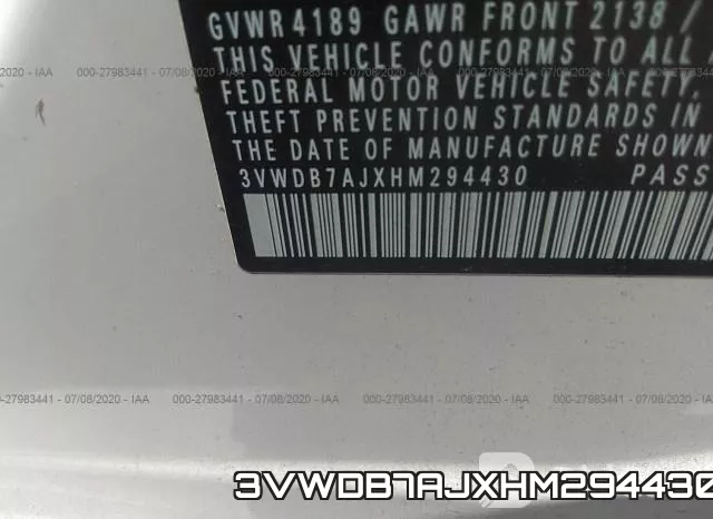 3VWDB7AJXHM294430 фото 10