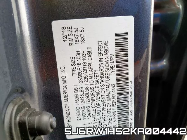 5J6RW1H52KA004442 фото 2