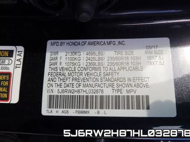 5J6RW2H87HL032878 фото 2