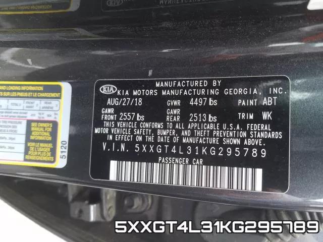 5XXGT4L31KG295789 фото 2