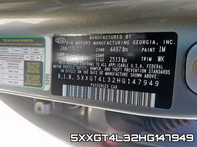 5XXGT4L32HG147949 фото 2