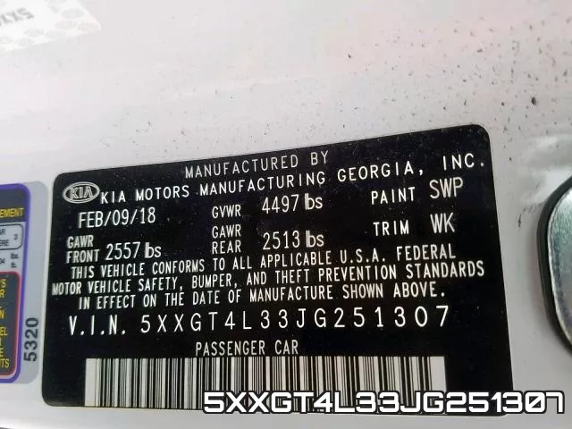 5XXGT4L33JG251307 фото 2