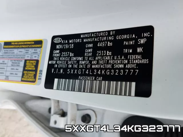 5XXGT4L34KG323777 фото 2