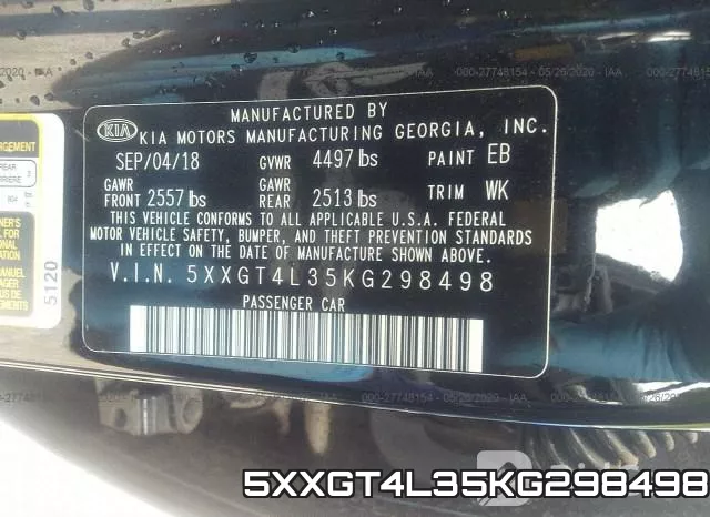 5XXGT4L35KG298498 фото 10