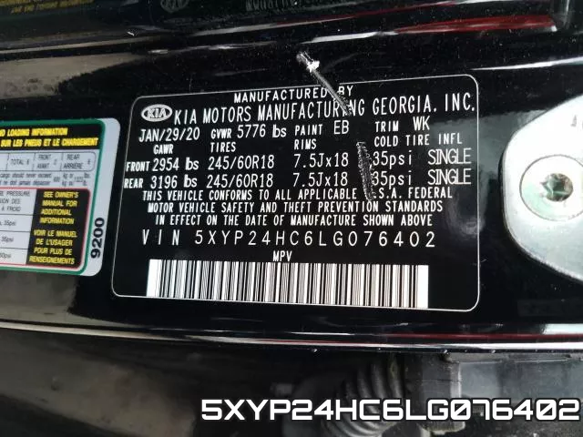 5XYP24HC6LG076402 фото 2
