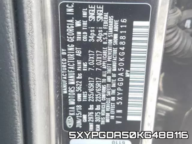 5XYPGDA50KG488116 фото 2