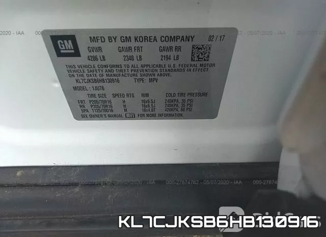 KL7CJKSB6HB130916 фото 10