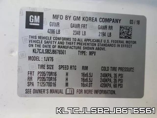 KL7CJLSB2JB676561 фото 2