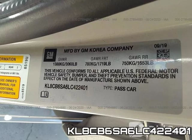 KL8CB6SA6LC422401 фото 10