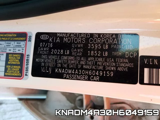 KNADM4A30H6049159 фото 2