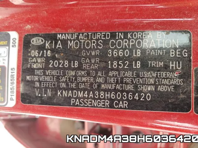 KNADM4A38H6036420 фото 2