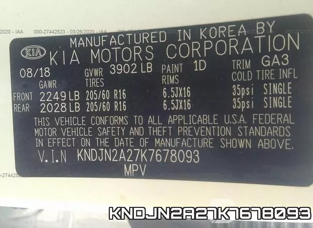 KNDJN2A27K7678093 фото 10