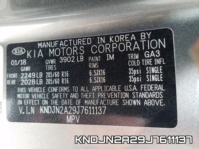 KNDJN2A29J7611137 фото 2