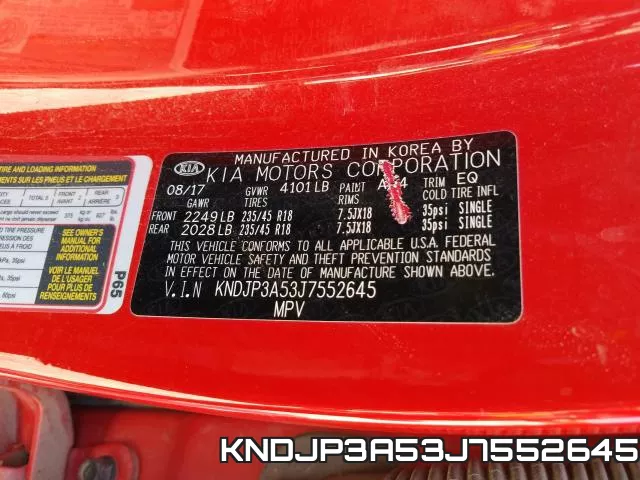 KNDJP3A53J7552645 фото 2