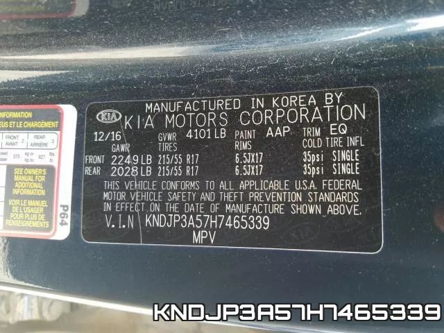 KNDJP3A57H7465339 фото 2