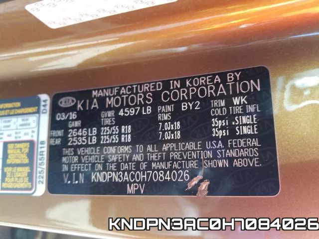 KNDPN3AC0H7084026 фото 2