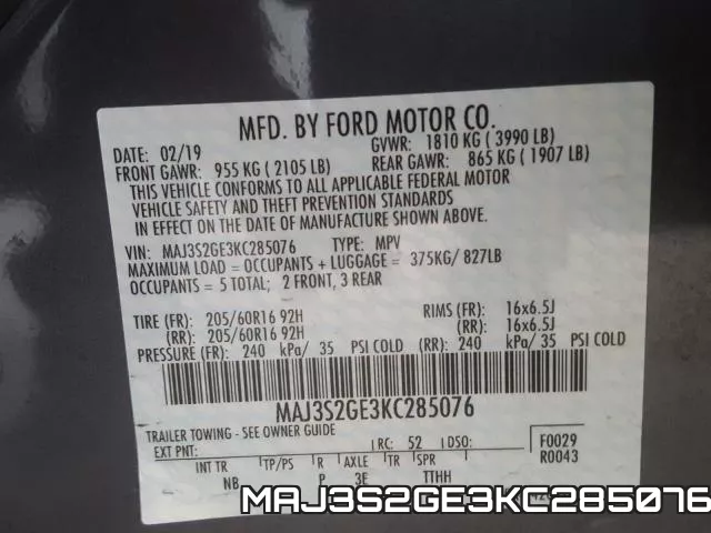 MAJ3S2GE3KC285076 фото 2