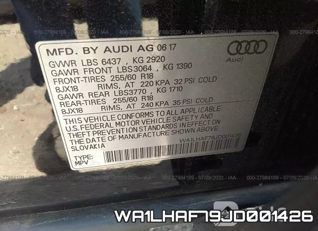 WA1LHAF79JD001426 фото 10
