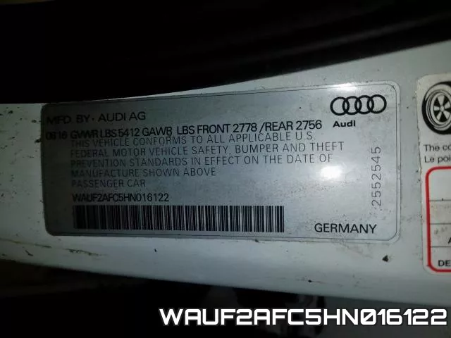 WAUF2AFC5HN016122 фото 2