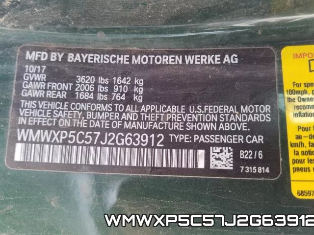 WMWXP5C57J2G63912 фото 2