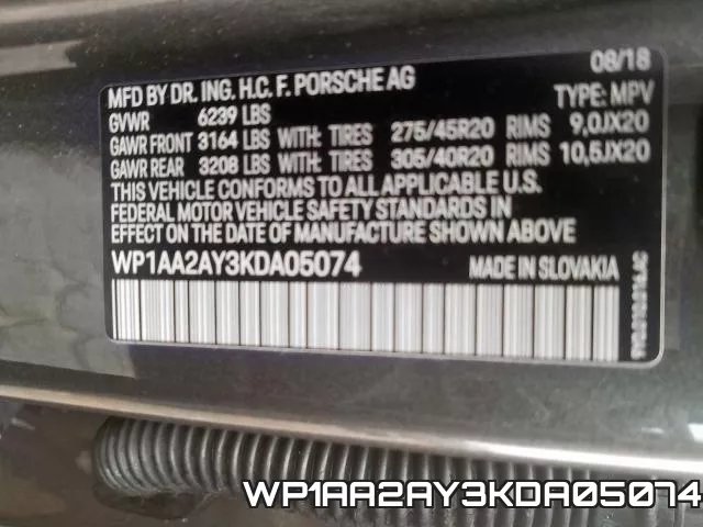 WP1AA2AY3KDA05074 фото 2