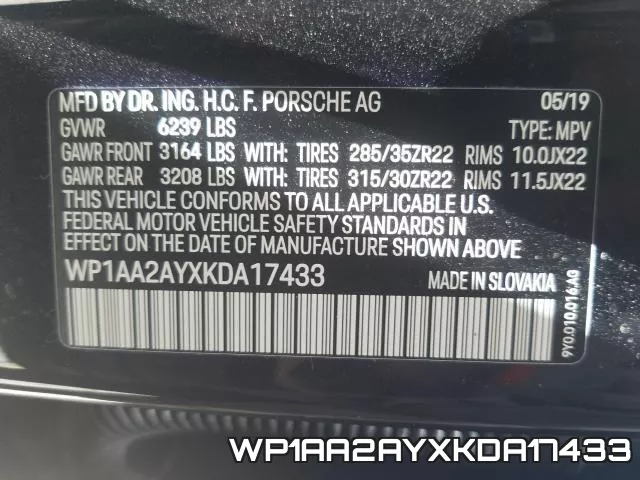WP1AA2AYXKDA17433 фото 2