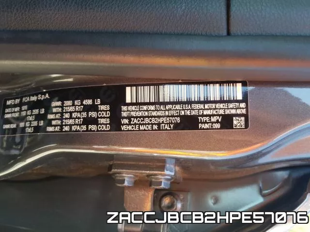 ZACCJBCB2HPE57076 фото 2