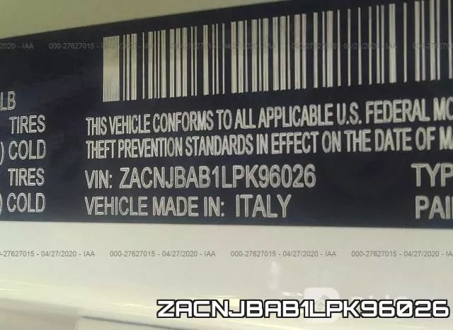 ZACNJBAB1LPK96026 фото 10