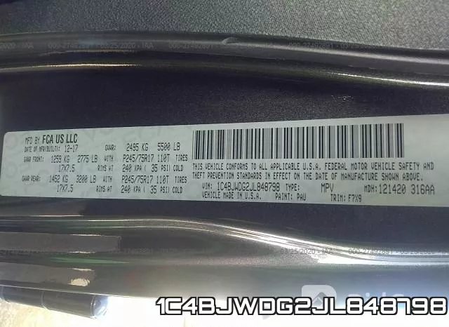 1C4BJWDG2JL848798 фото 10