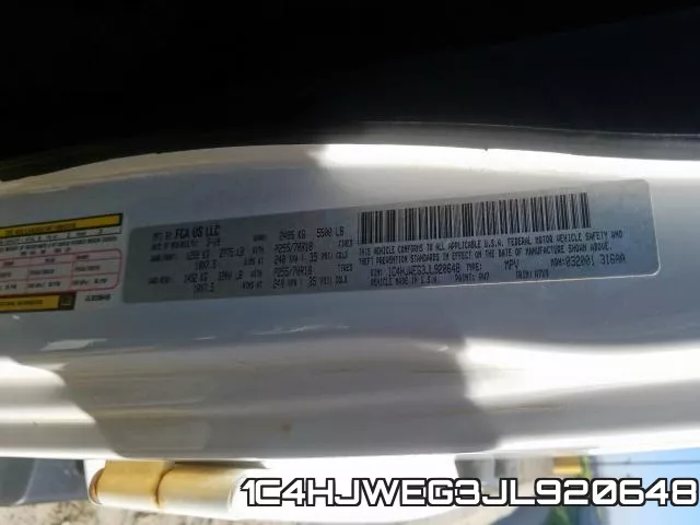 1C4HJWEG3JL920648 фото 2