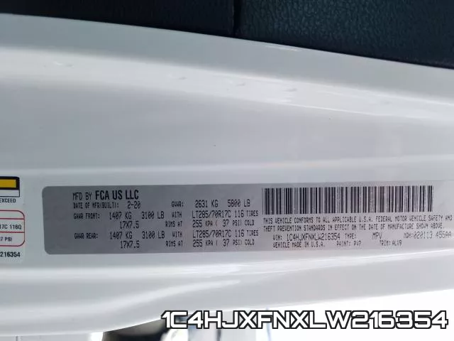 1C4HJXFNXLW216354 фото 2