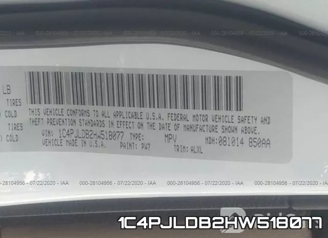 1C4PJLDB2HW518077 фото 10