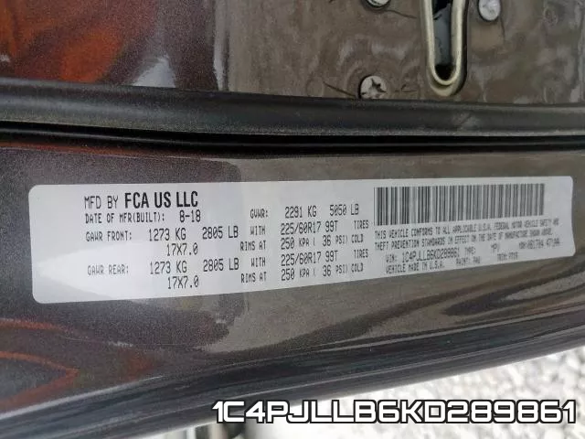 1C4PJLLB6KD289861 фото 2