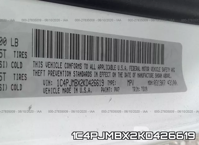 1C4PJMBX2KD426619 фото 10