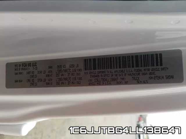1C6JJTBG4LL138647 фото 2