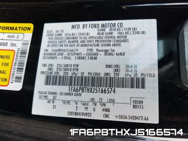 1FA6P8THXJ5166574 фото 2